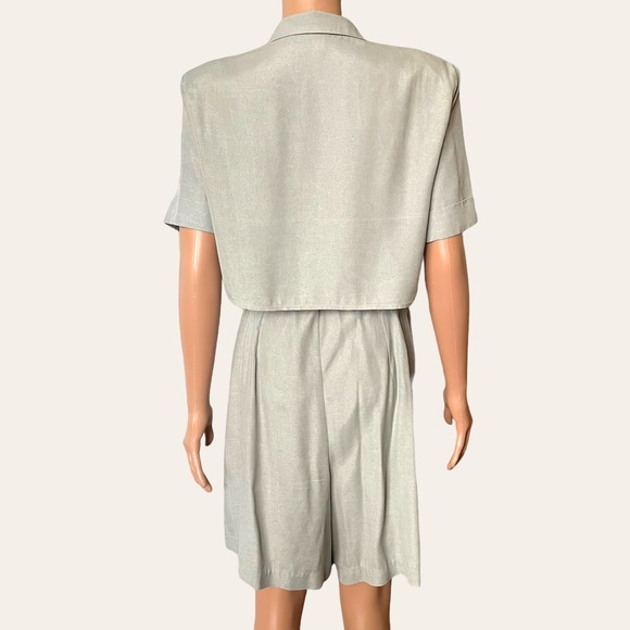 80s Vtg Safari Belted Belted Boho Romper - Picture 3 of 8